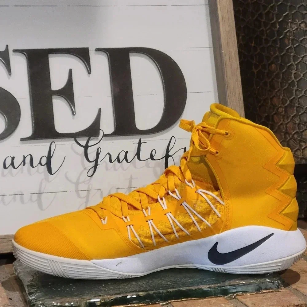 Nike Hyperdunk 2016 TB Yellow White Mens Sz 17 #856483 771